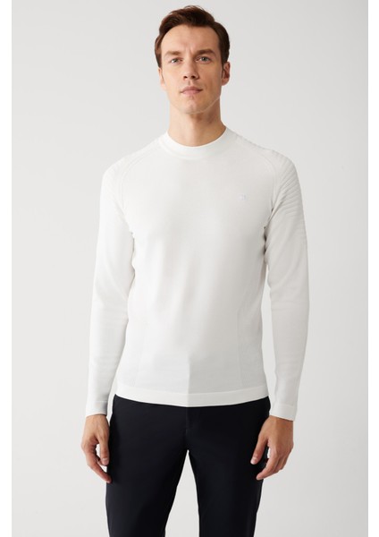 Erkek Ekru Yüksek Bisiklet Yaka Rayon Kazak A32Y5006 fırsatları