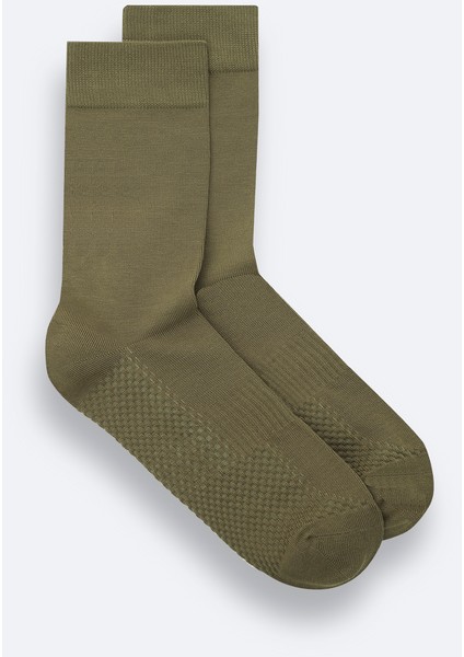 Erkek Haki Pamuklu Jakarlı Soket Çorap A42y8520 fiyatları