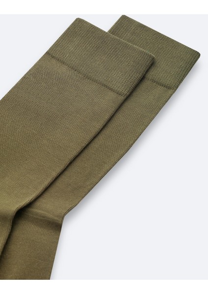 Erkek Haki Pamuklu Jakarlı Soket Çorap A42y8520 modelleri