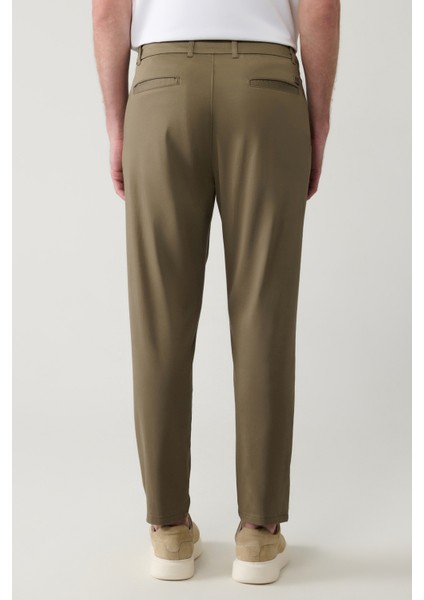 Erkek Açık Haki Pamuklu Klasik Bel Relaxed Fit Pantolon A41Y3037 fırsatları