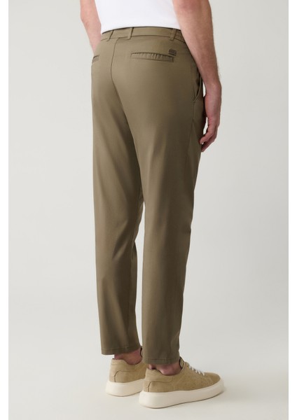 Erkek Açık Haki Pamuklu Klasik Bel Relaxed Fit Pantolon A41Y3037 indirimleri