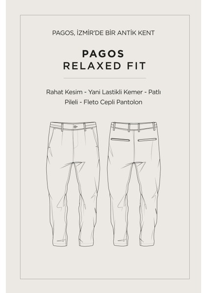 Erkek Açık Haki Pamuklu Klasik Bel Relaxed Fit Pantolon A41Y3037