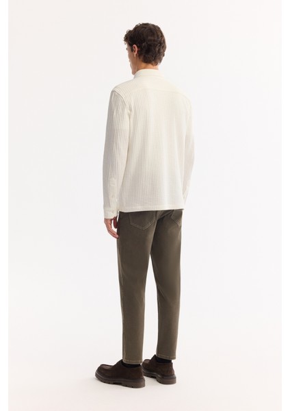 Erkek Beyaz Düğmeli Yaka %100 Pamuk Dokulu Comfort Fit Gömlek A52Y2069 fırsatları