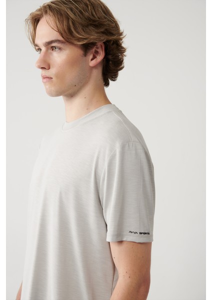 Erkek Gri Bisiklet Yaka Baskılı Soft Touch Regular Fit T-shirt A41y1032 fiyatları