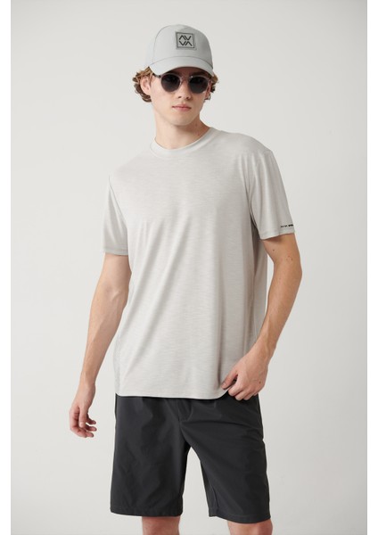 Erkek Gri Bisiklet Yaka Baskılı Soft Touch Regular Fit T-shirt A41y1032 indirimleri