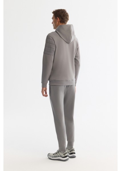 Erkek Gri Kapüşonlu Pamuklu Fermuarlı Elastan Regular Fit Sweatshirt A42Y1264 indirimleri
