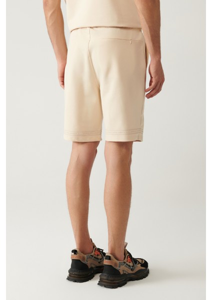 Erkek Bej Jersey Kumaş 2 İplik Yandan Cepli Örme Regular Fit Şort A41Y3622 indirimleri