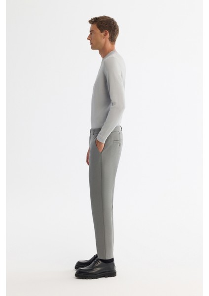 Erkek Gri-Yeşil Klasik Bel Jersey Pamuklu Carrot Fit Pantolon A42Y3061 fiyatları