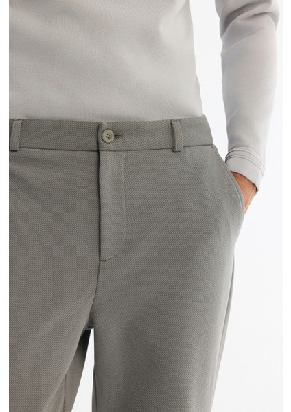 Erkek Gri-Yeşil Klasik Bel Jersey Pamuklu Carrot Fit Pantolon A42Y3061 fırsatları