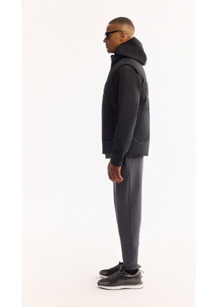 Erkek Siyah Fonksiyonel Çift Kullanımlı Su İtici Rüzgar Geçirmez Mevsimlik Mont A52Y6167 modelleri