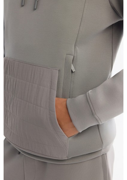 Erkek Gri Kapüşonlu Baskılı Elastan Regular Fit Sweatshirt A42Y1262 modelleri