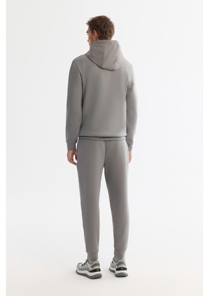 Erkek Gri Kapüşonlu Baskılı Elastan Regular Fit Sweatshirt A42Y1262 indirimleri