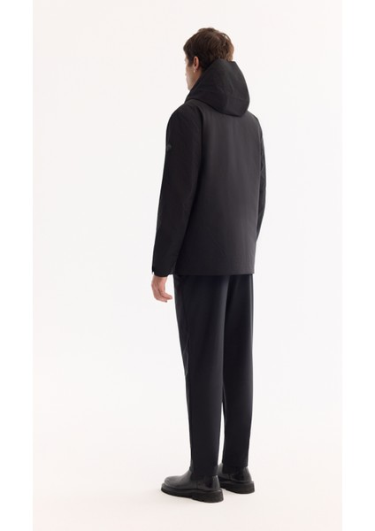 Erkek Siyah Fonksiyonel Çift Kullanımlı Su İtici Rüzgar Geçirmez Mevsimlik Mont A52Y6096 fırsatları