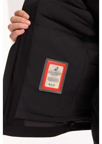 Erkek Siyah Fonksiyonel Çift Kullanımlı Su İtici Rüzgar Geçirmez Mevsimlik Mont A52Y6096 indirimleri