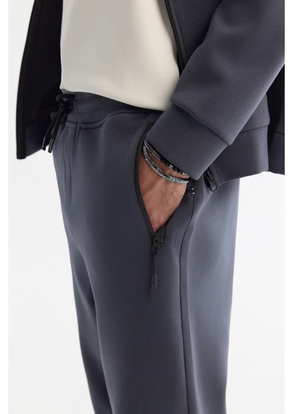 Erkek Antrasit Beli Lastikli Bağcıklı Bi-Stretch Regular Fit Eşofman Altı B003400 indirimleri