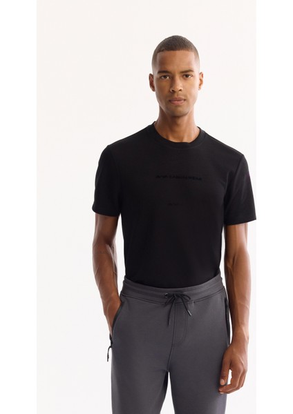 Erkek Antrasit Beli Lastikli Bağcıklı Bi-Stretch Regular Fit Eşofman Altı B003400