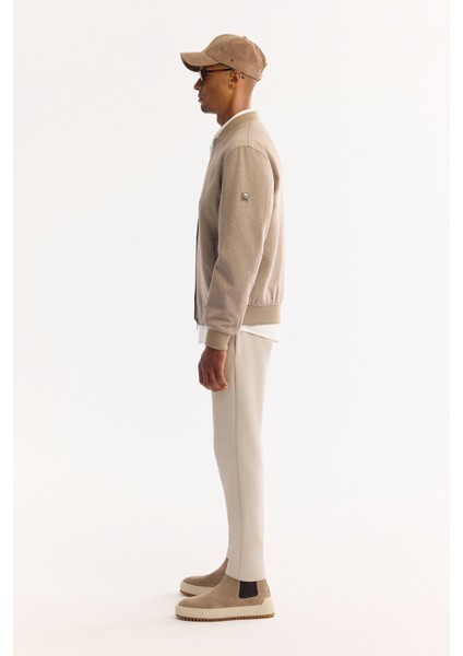 Erkek Vizon Bomber Yaka Yün Karışımlı Kaşe Regular Fit Mont A52Y6014 modelleri