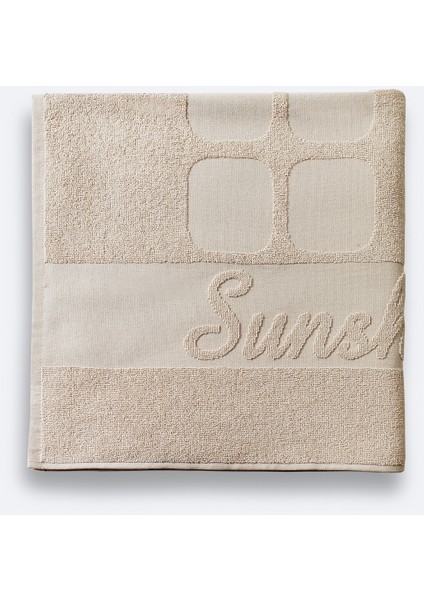 Erkek Bej Desenli %100 Pamuk Plaj Havlusu A41Y8204 modelleri