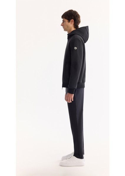 Erkek Siyah Kapüşonlu Su İtici Rüzgar Geçirmez Hafif Mevsimlik Regular Fit Mont A52Y6100 modelleri