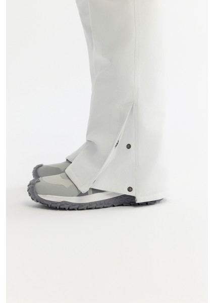 Erkek Beyaz Su İtici Rüzgar Geçirmez Beli Ayarlanabilir Comfort Fit Kayak Pantolonu A42Y3125