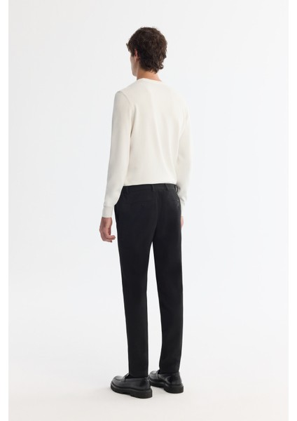 Erkek Siyah Yandan Cepli Dokulu Bi-Stretch Slim Fit Pantolon A42Y3211 modelleri