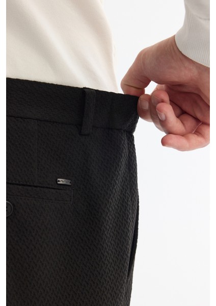 Erkek Siyah Yandan Cepli Dokulu Bi-Stretch Slim Fit Pantolon A42Y3211 indirimleri