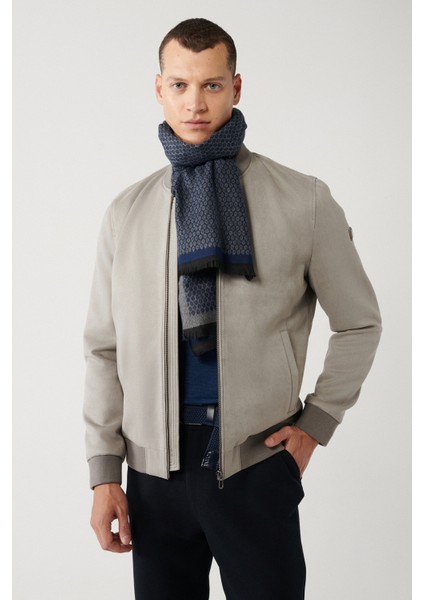 Erkek Açık Gri Bomber Yaka Fermuarlı Süet Mont A32Y6040 fiyatları