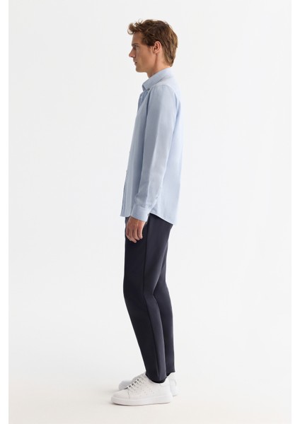 Erkek Açık Mavi Düğmeli Yaka %100 Pamuk Regular Fit Gömlek B002033 modelleri