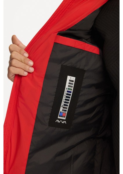 Erkek Kırmızı Kapüşonlu Su İtici Rüzgar Geçirmez -5°C Dayanıklı Şişme Comfort Fit Mont B006046 indirimleri