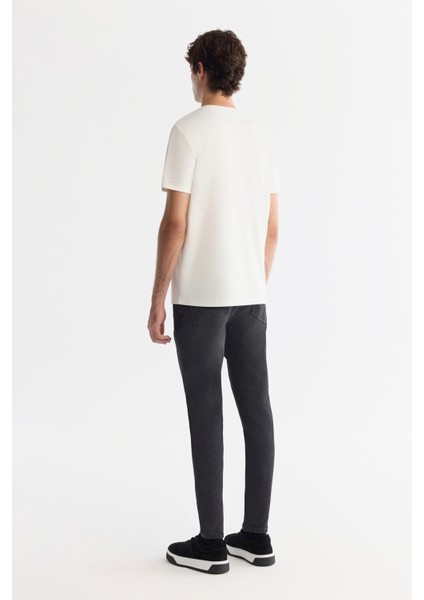 Erkek Ekru Bisiklet Yaka Elastan İnterlok Regular Fit T-Shirt A42Y1001 fırsatları