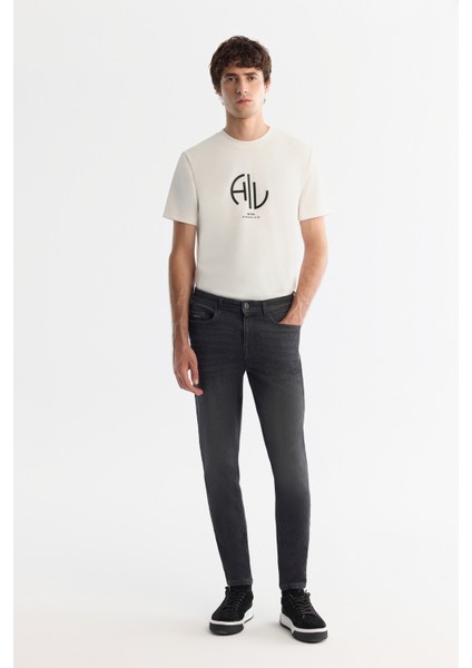 Erkek Ekru Bisiklet Yaka Elastan İnterlok Regular Fit T-Shirt A42Y1001 indirimleri