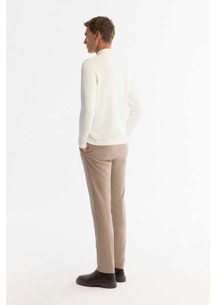 Erkek Ekru Yarım Balıkçı Yaka Rayon Triko Regular Fit Kazak A42Y5100 indirimleri