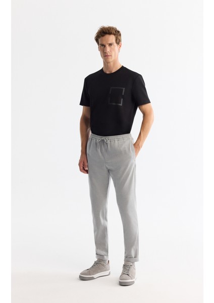 Erkek Siyah Bisiklet Yaka Baskılı Elastan Regular Fit T-Shirt A42Y1020 fırsatları