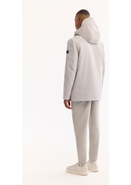 Erkek Açık Gri Kapüşonlu Su İtici Rüzgar Geçirmez -7°C Dayanıklı Regular Fit Mont A52Y6099 fırsatları