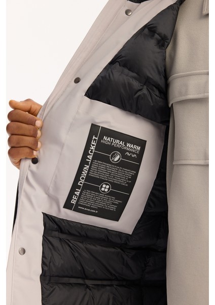 Erkek Açık Gri Kapüşonlu Su İtici Rüzgar Geçirmez -7°C Dayanıklı Regular Fit Mont A52Y6099 indirimleri