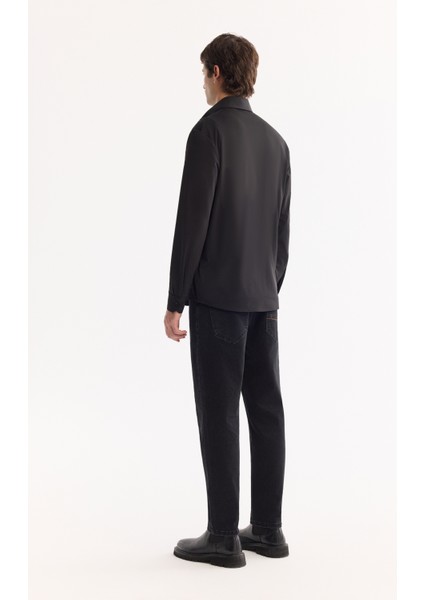 Erkek Siyah Düğmeli Yaka Hızlı Kuruyan Non-Iron Regular Fit Gömlek A52Y2107 fırsatları