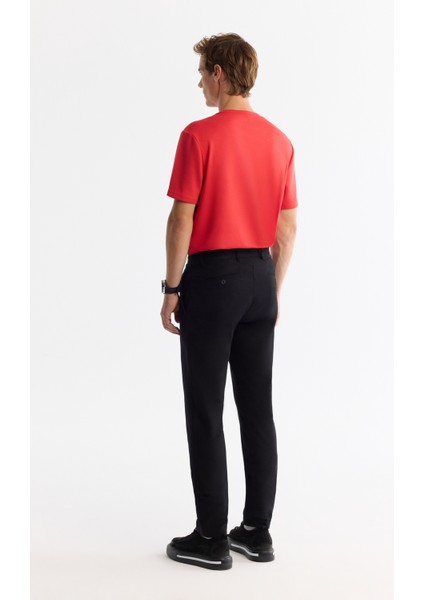 Erkek Siyah Klasik Bel Elastan Chino Slim Fit Pantolon A42Y3021 modelleri