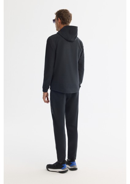 Erkek Siyah Kapüşonlu Fermuarlı Elastan Regular Fit Sweatshirt A42Y1353 indirimleri