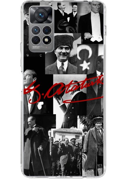 Redmi Note 12 Pro 4g Uyumlu Kırmızı Mustafa Kemal Atatürk Imza Baskılı Silikon Kılıf