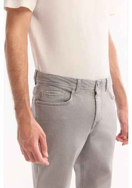 Erkek Gri Klasik Bel Parça Boya Pamuklu Yıkamalı Berlin Slim Fit Jean Pantolon A52Y3509 fırsatları