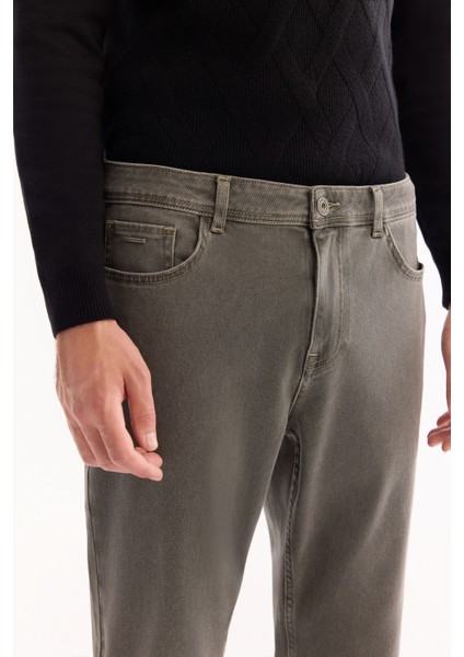 Erkek Gri Klasik Bel Pamuklu Eskitme Yıkamalı Madrid Comfort Slim Fit Jean Pantolon A52Y3516 fırsatları