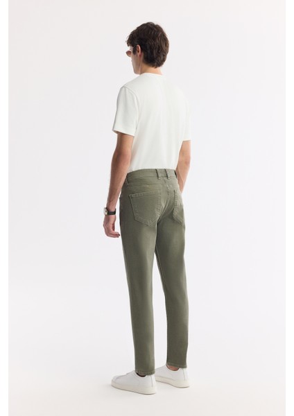 Erkek Haki Eskitme Yıkamalı Esnek Berlin Slim Fit Jean Pantolon B003524 fırsatları