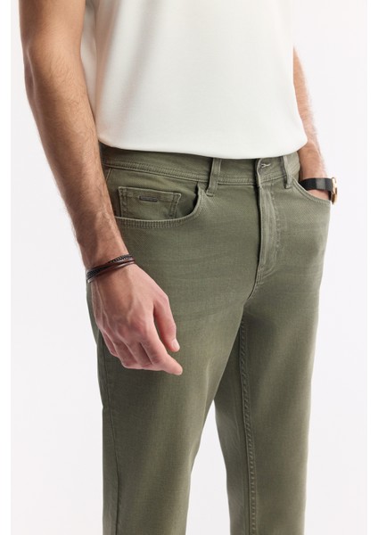 Erkek Haki Eskitme Yıkamalı Esnek Berlin Slim Fit Jean Pantolon B003524 indirimleri