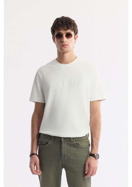 Erkek Haki Eskitme Yıkamalı Esnek Berlin Slim Fit Jean Pantolon B003524