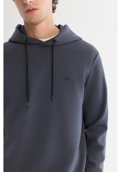 Erkek Antrasit Kapüşonlu Esnek Yumuşak Doku İnterlok Kumaş Regular Fit Sweatshirt B001101 fiyatları