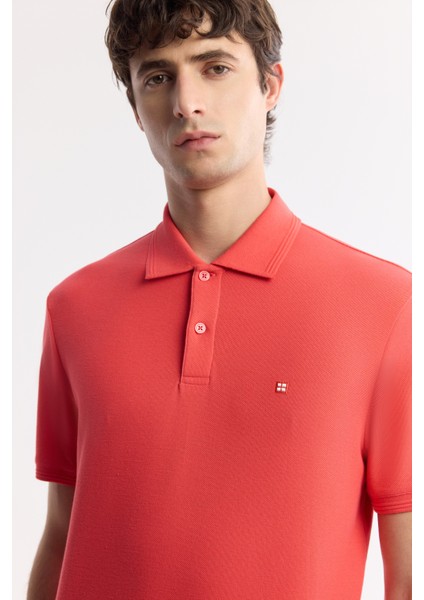 Erkek Mercan Kıvrılmaz Polo Yaka %100 Pamuk Basic Regular Fit T-Shirt B001032 fiyatları