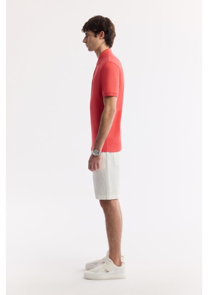 Erkek Mercan Kıvrılmaz Polo Yaka %100 Pamuk Basic Regular Fit T-Shirt B001032 modelleri