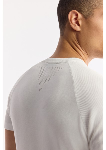 Erkek Ekru Bisiklet Yaka Rayon Triko Regular Fit T-Shirt A51Y5005 modelleri