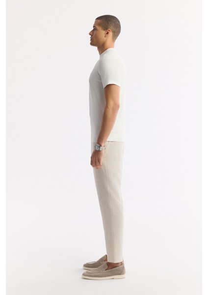 Erkek Ekru Bisiklet Yaka Rayon Triko Regular Fit T-Shirt A51Y5005 fırsatları