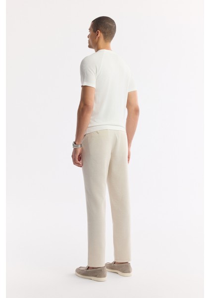 Erkek Ekru Bisiklet Yaka Rayon Triko Regular Fit T-Shirt A51Y5005 indirimleri